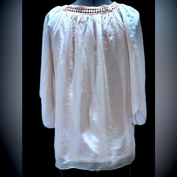 Elena Baldi Champagne Silk Top Made in Italy Size S - Picture 3 of 5